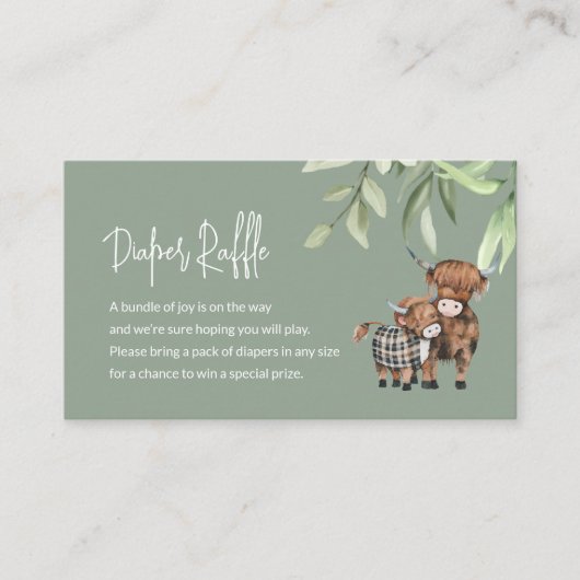 Drank Kaart Groene Koe Thema in Raffle (Voorkant)