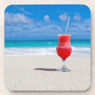 Drank op het strand bier onderzetter
