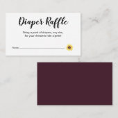 Drank Raffle Zonnebloem Informatiekaartje (Voorkant / Achterkant)