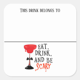 Drank Sticker Marker Naam Heks Halloween Feestje