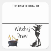 Drank Sticker Marker Naam Heks Halloween Feestje (Voorkant)