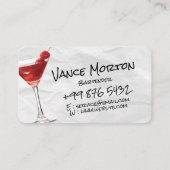 drankbarman | gescheurd papier visitekaartje (Voorkant)