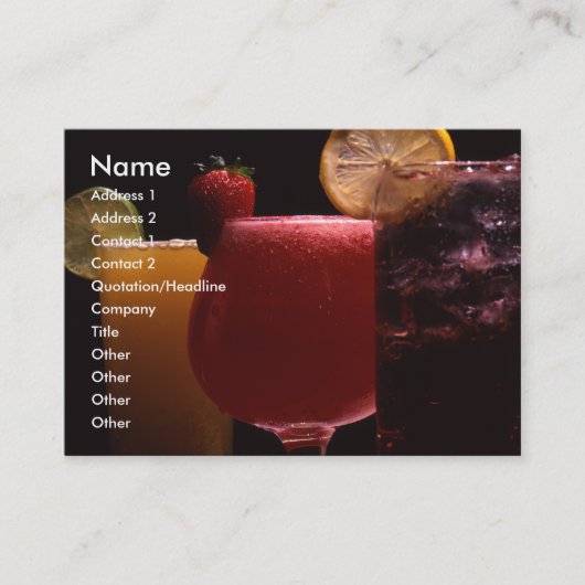 Dranken 1-kaart visitekaartje (Voorkant)