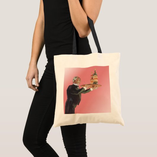  dranken, Butler Serving Wine op lade Tote Bag (Voorkant (product))