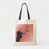  dranken, Butler Serving Wine op lade Tote Bag (Voorkant)