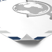 Dranken drank Navy Grijs Reizen Vliegtuig Luchtvaa Poster (Hoek)