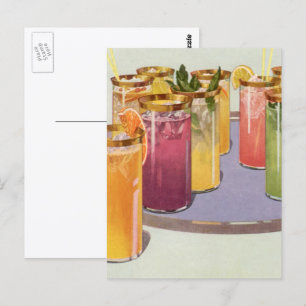  dranken, Drinken met ijsblokjes op een lade Briefkaart