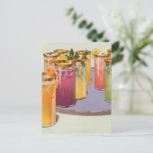 dranken, Drinken met ijsblokjes op een lade Briefkaart (Staand voorkant)