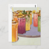 dranken, Drinken met ijsblokjes op een lade Briefkaart (Voorkant / Achterkant)