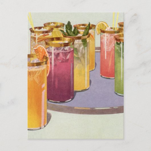 dranken, Drinken met ijsblokjes op een lade Briefkaart (Voorkant)