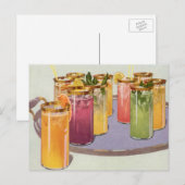  dranken, Drinken met ijsblokjes op een lade Briefkaart (Voorkant / Achterkant)