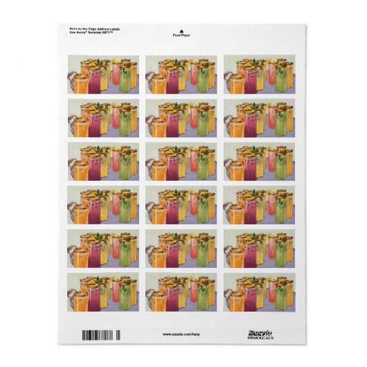  dranken, Drinken met ijsblokjes op een lade Etiket (Full Sheet)