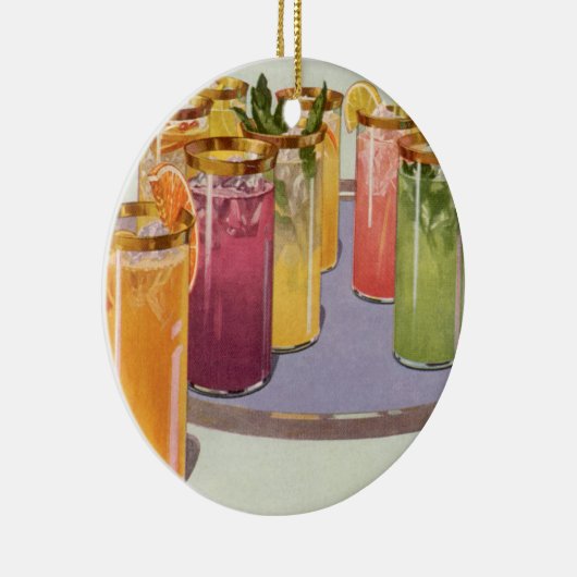 dranken, Drinken met ijsblokjes op een lade Keramisch Ornament (Rechts)