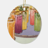 dranken, Drinken met ijsblokjes op een lade Keramisch Ornament (Links)