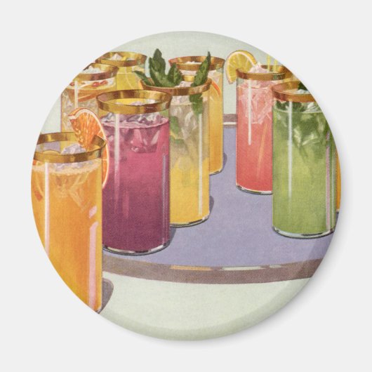 dranken, Drinken met ijsblokjes op een lade Magneet (Voorkant)