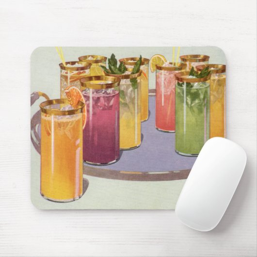  dranken, Drinken met ijsblokjes op een lade Muismat (Met muis)