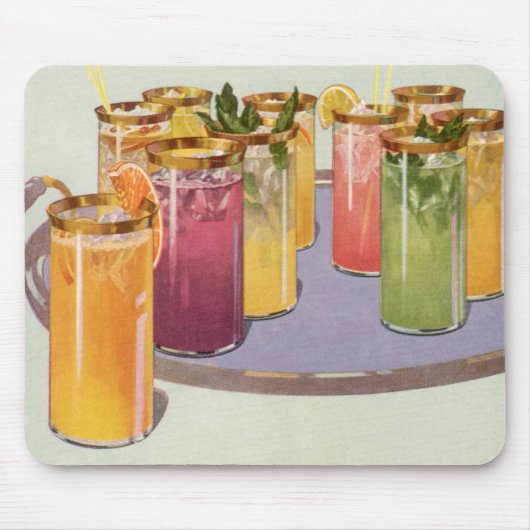  dranken, Drinken met ijsblokjes op een lade Muismat (Voorkant)