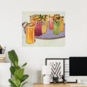 dranken, Drinken met ijsblokjes op een lade Poster (Thuiskantoor)