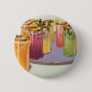dranken, Drinken met ijsblokjes op een lade Ronde Button 5,7 Cm
