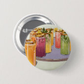 dranken, Drinken met ijsblokjes op een lade Ronde Button 5,7 Cm (Voorkant /achterkant)