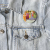 dranken, Drinken met ijsblokjes op een lade Ronde Button 5,7 Cm (In situ)