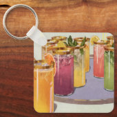 dranken, Drinken met ijsblokjes op een lade Sleutelhanger (Voorkant)