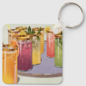 dranken, Drinken met ijsblokjes op een lade Sleutelhanger (Achterkant)