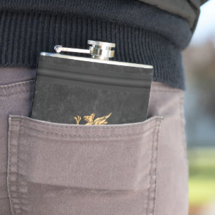 Dranken & Flessen - Zwart & Goud Heupfles