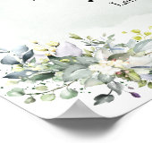 Dranken menukaart bord bruiloft eucalyptus succule poster (Hoek)