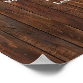 Dranken Menukaart Bord Country Western Bruiloft Poster (Hoek)