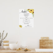 Dranken menukaart bord trouw sunflower bloem boho poster (Keuken)