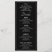 Dranken Menukaart - Zwart Wit Oneindig Scroll, (Voorkant)
