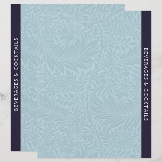 Dranken | Ontvanger divider |  Blauwe Floral (Voorkant / Achterkant)