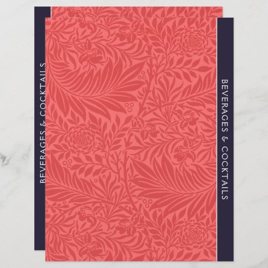 Dranken | Ontvanger divider |  Rode Floral (Voorkant / Achterkant)