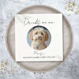 Dranken staan op mij Pet Dog Foto Bruiloft Servet