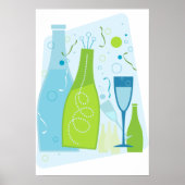 Dranken voor het vieren Champagne Flessen en Glaze Poster (Voorkant)