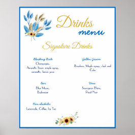 Drankenmenu Huwelijksposter Poster