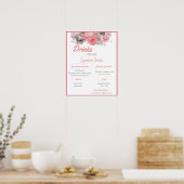 Drankenmenu Huwelijksposter Poster (Keuken)