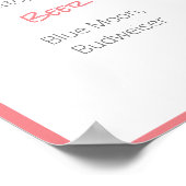 Drankenmenu Huwelijksposter Poster (Hoek)