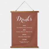 Drankenmenu Trouw Bruinoranje Wit Hangend Wandkleed (Voorkant)