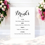Drankenmenu Trouwen Zwart Wit Poster<br><div class="desc">Drankenbar Menu Bord Banner Poster in zwart en wit voor trouwen,  repetitie diner,  bruidsuitnodiging,  verlovingsfeest of soortgelijke gelegenheden. Bekijk onze winkelcollectie hieronder voor bijpassende items. Als je een andere vorm nodig hebt,  kies dan hetzelfde onder de optie deze template personaliseren, </div>