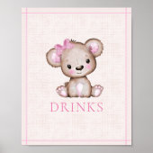 Drankentafel Cute Girl Beer Babyshower Poster (Voorkant)