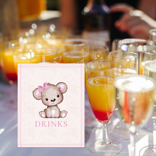 Drankentafel Cute Girl Beer Babyshower Poster