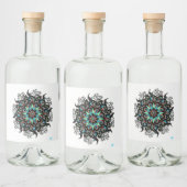 Drankfles Etiket van het voedsel label mandala (Flessen)