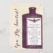 drankfles Halloween Invitation Kaart (Voorkant / Achterkant)