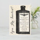  drankfles Halloween Invitation Kaart (Staand voorkant)