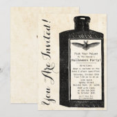  drankfles Halloween Invitation Kaart (Voorkant / Achterkant)