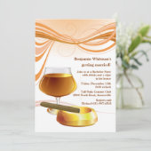 Drankje en een sigaar - uitnodiging voor vrijgezel (Staand voorkant)