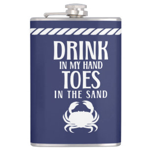 Drankje in Mijn Hand Citaat Zeevaart Strand Zomer Heupfles