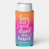Drankje in mijn hand Mooie tekst ontwerp Gradiënt Seltzer Blikjeskoeler (Seltzer Voorkant)